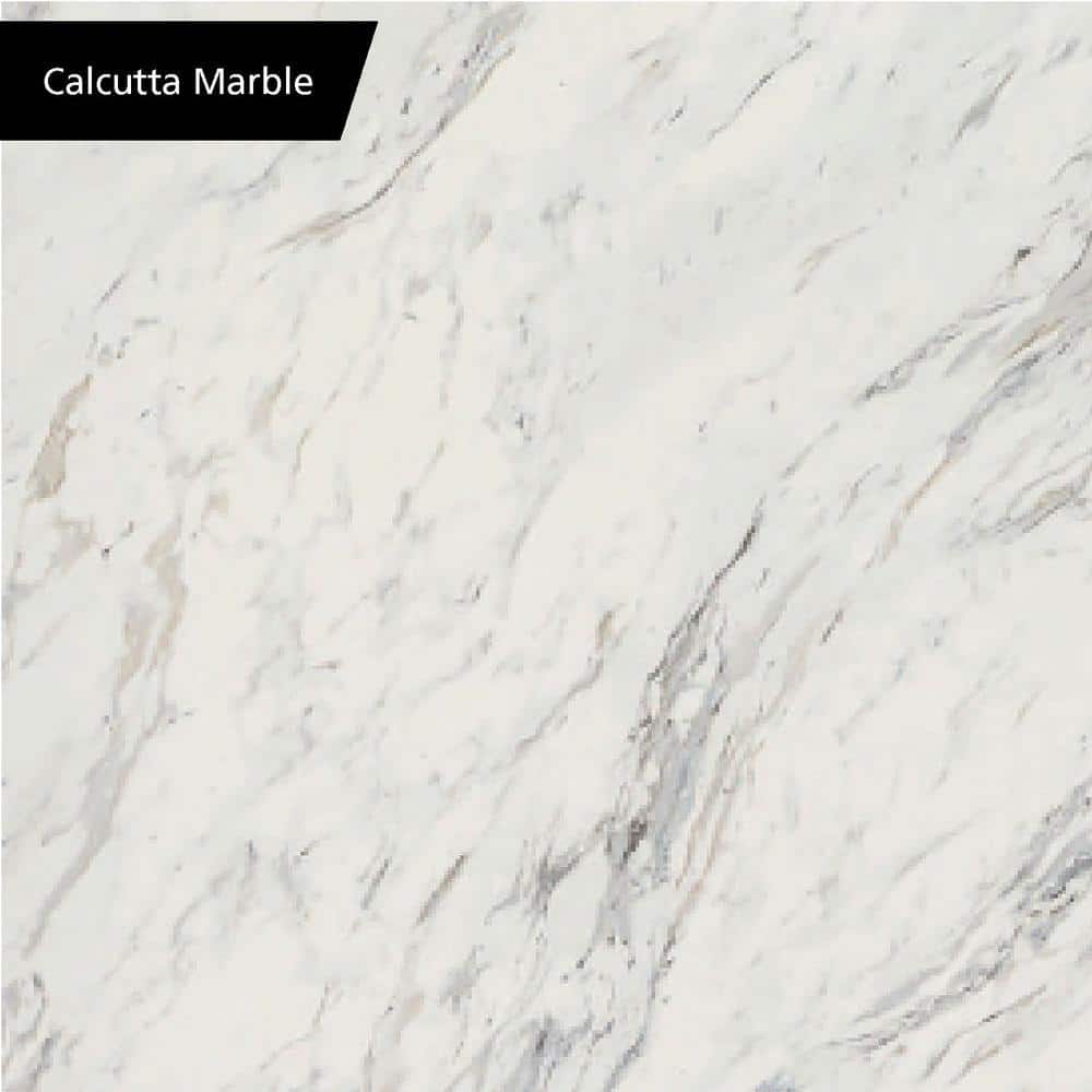 4 ft. Straight Laminate Countertop Kit Included in Calcutta Marble with Full Wrap Ogee Edge and Backsplash - Hercitys