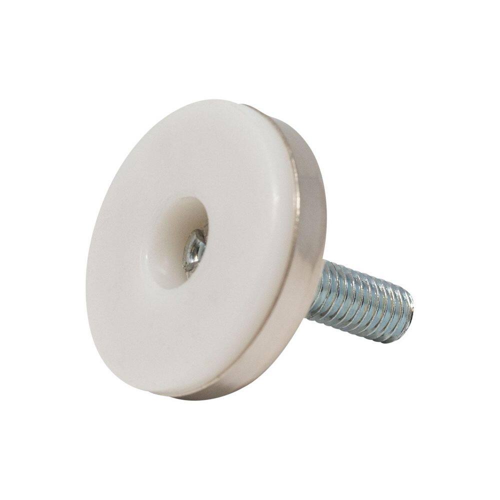 (50-Pack) Titan Nickel-White Hex Base 3/8-16 Thread x 1 in. L Stem Furniture Replacement Leveler with Insert Pro Pack - Hercitys