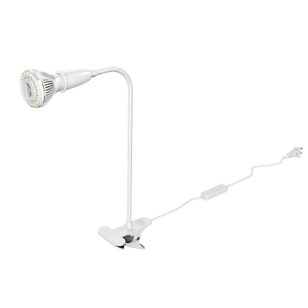 150-Watt White Equivalent Full Spectrum 1 Head Clip-on Gooseneck Grow Light for Indoor Plants 4000K Daylight - Hercitys