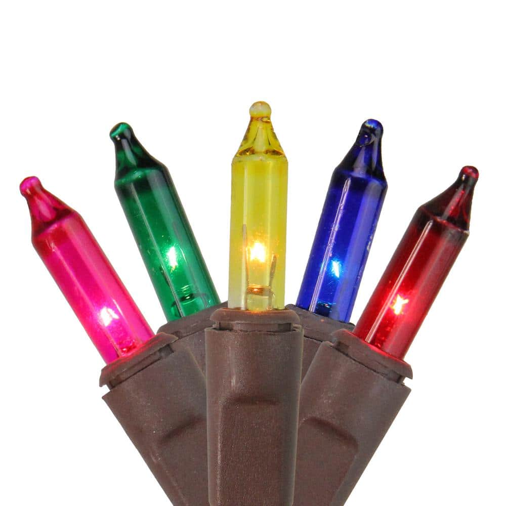 2 ft. x 8 ft. Multi Mini Christmas Net Style Tree Trunk Wrap Lights with Brown Wire - Hercitys