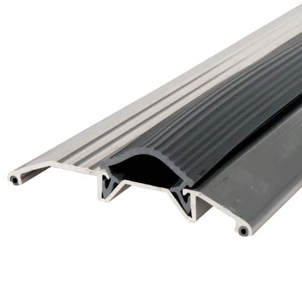 3-3/4 in. x 3/4 in. x 72 in. Silver Aluminum and Vinyl Heavy-Duty Low-Profile Threshold - Hercitys