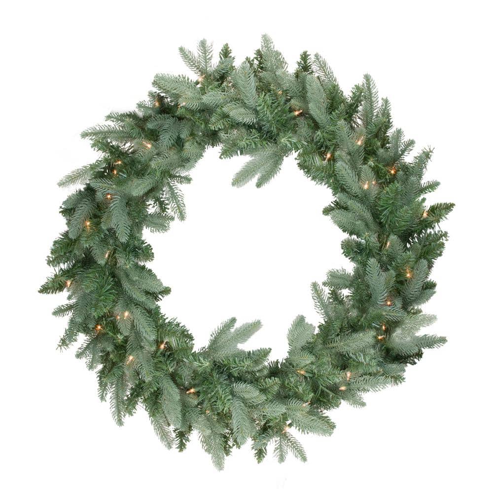 36 in. Pre-Lit Washington Frasier Fir Artificial Christmas Wreath with Clear Lights - Hercitys