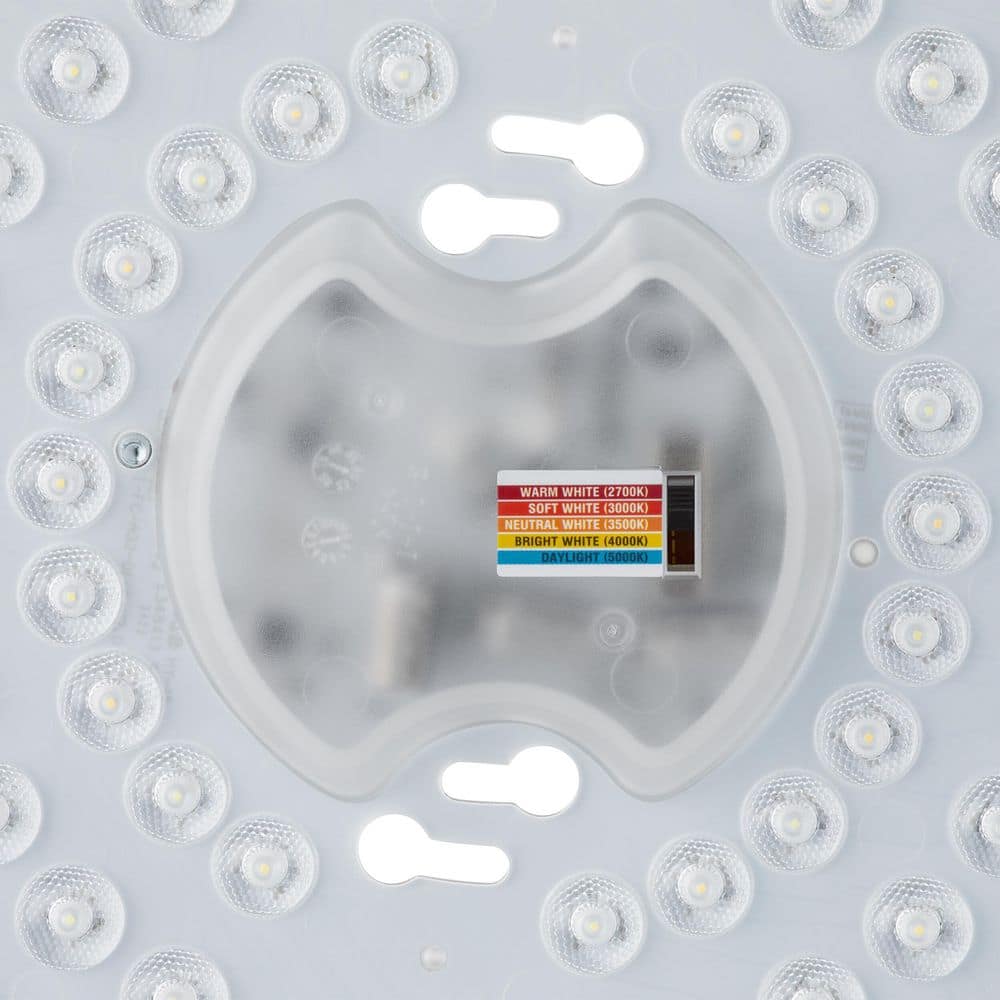 14 in. Light Brushed Nickel and Oil-Rubbed Bronze Adjustable CCT Integrated LED Flush Mount with Interchangeable Trim - Hercitys