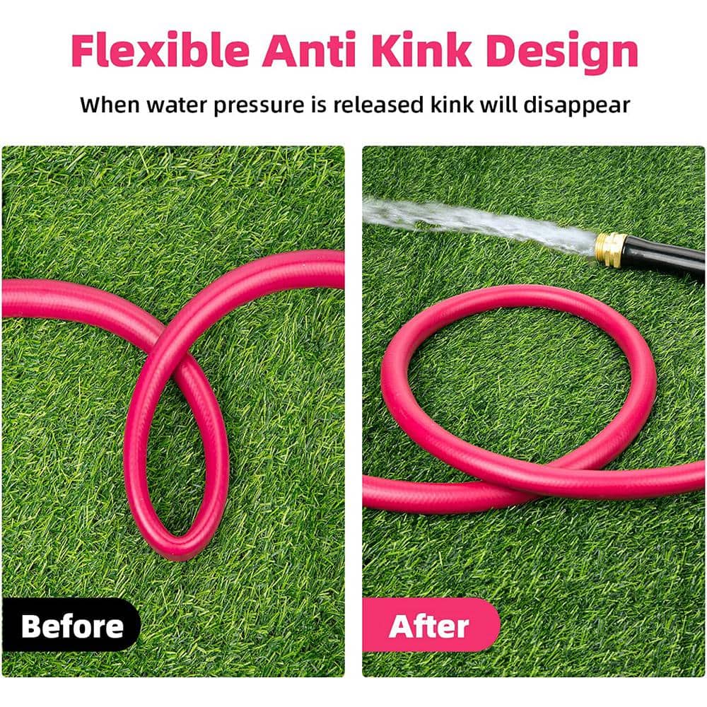 5/8 in. x 3 ft. Garden Hose, Heavy-Duty Durable Anti Kink Flexible Garden Water Hose - Hercitys