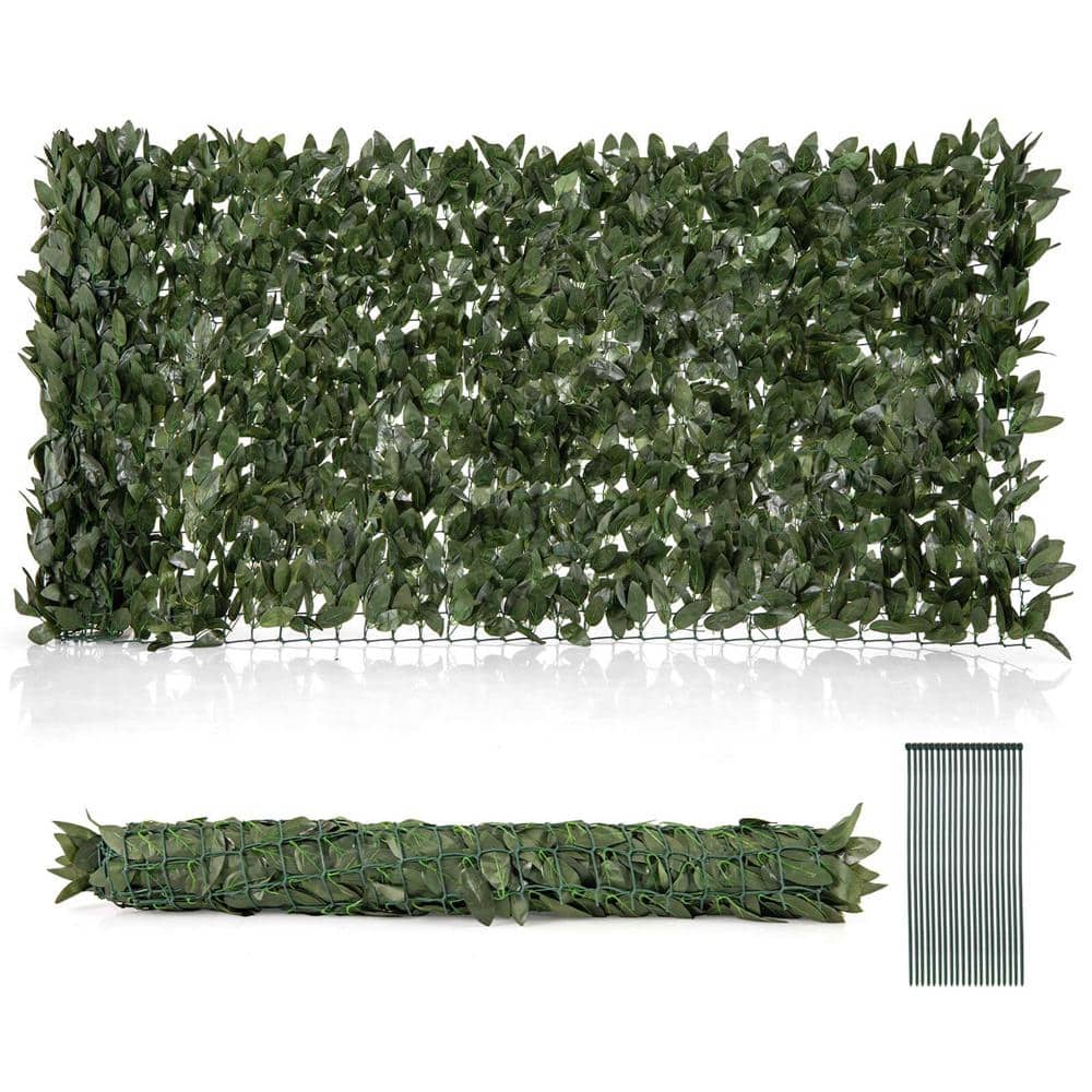 40 in. Fabric Artificial Lily Leaf Privacy Garden Fence - Hercitys
