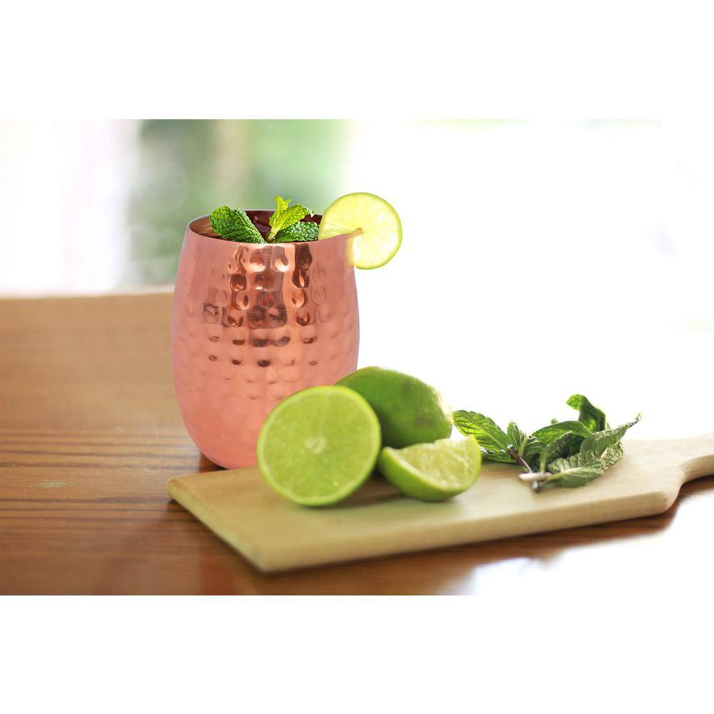 16 oz. Double Wall Hammered Copper Tumbler (4-Pack) - Hercitys