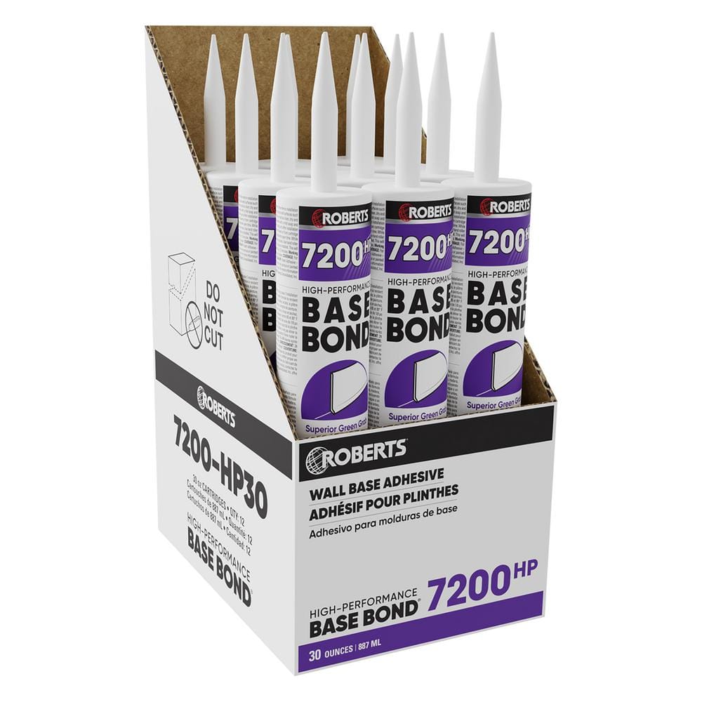 0.94 qt. 24 Hour Dry Time Vinyl, Rubber and Carpet Wall Base Floor Adhesive in Light Tan 30 oz. (12-pack) - Hercitys