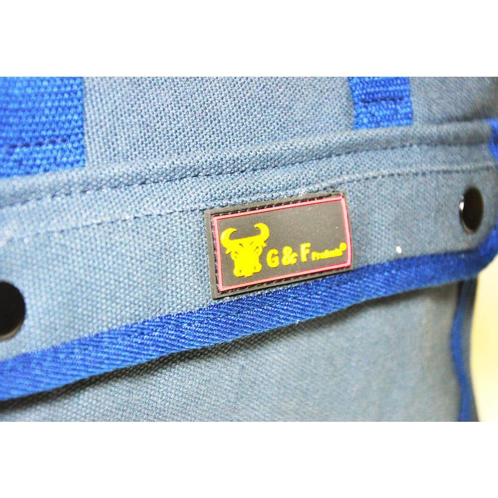 11 in. W Mechanics Tool Bag with Brass Zipper, Dark Blue, Government Issued Style - Hercitys