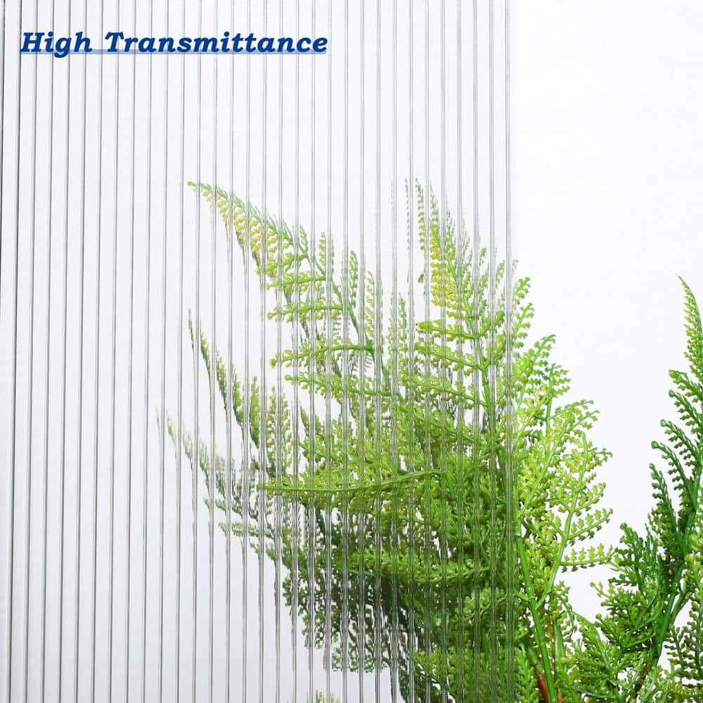 24 in. x 72 in. x 0.157 in. (4 mm) Clear Twin Wall Polycarbonate Sheet Greenhouse Panels 6-Piece - Hercitys