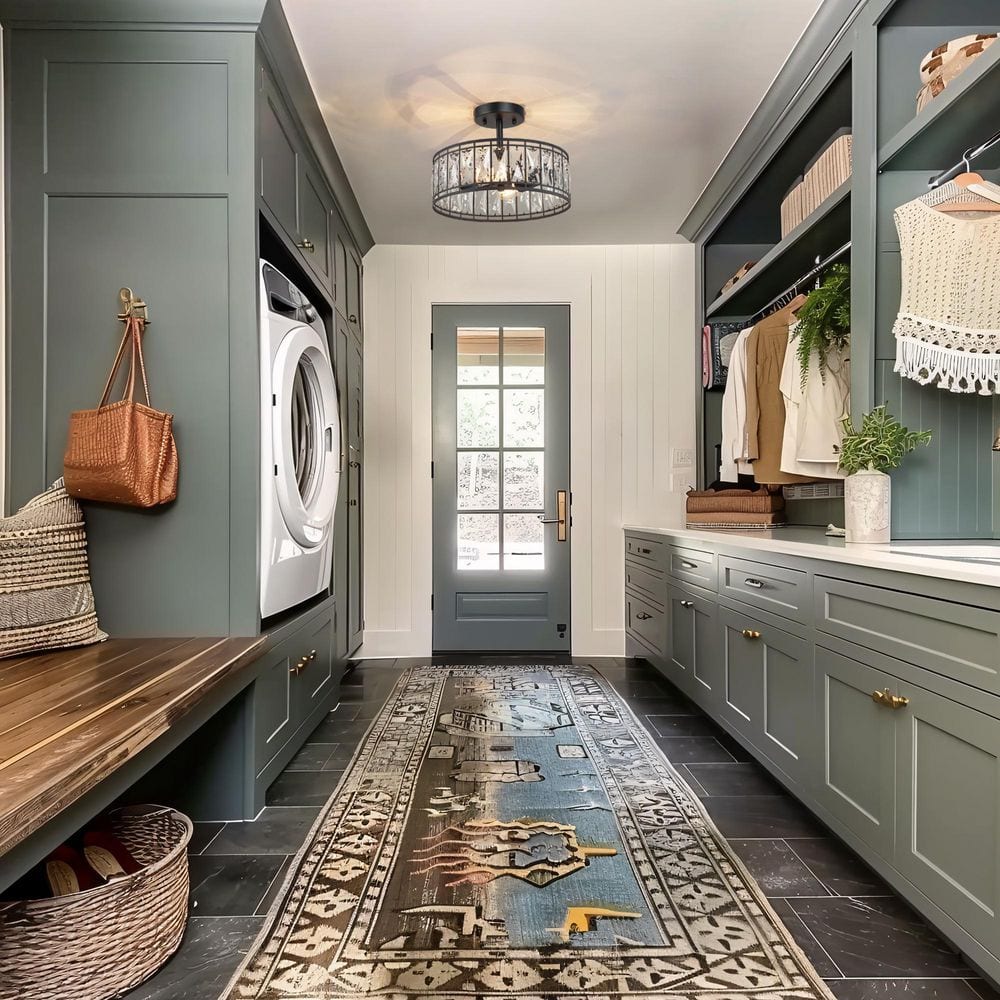 12.5 in. 2-Light Industrial Modern Black Drum Semi Flush Mount Light with Crystal Glass Shade - Hercitys