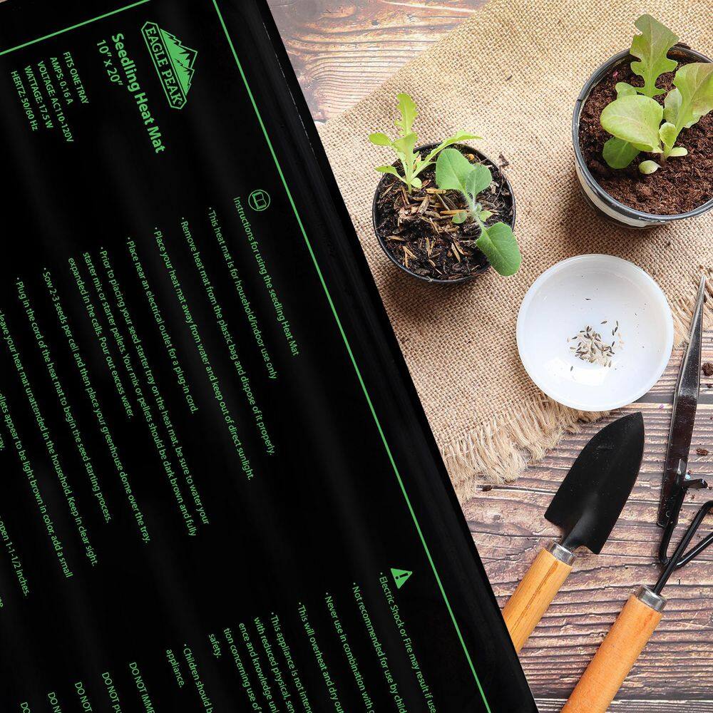 10 in. x 20 in. Durable Waterproof Seedling Heat Mat (2-Pack) - Hercitys