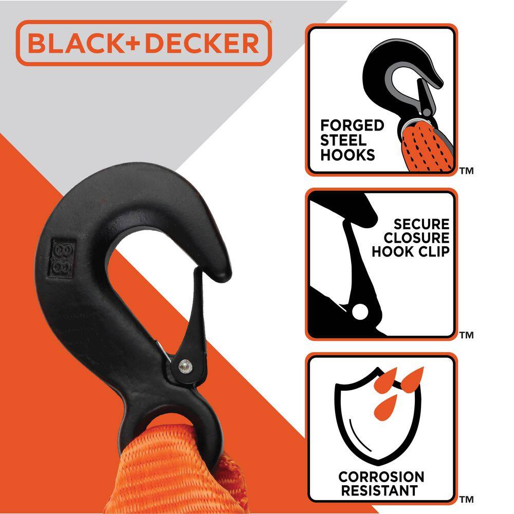 2 in. x 20 ft. Tow Strap w/Steel Hooks – 9,000 LB. Break Strength - Hercitys