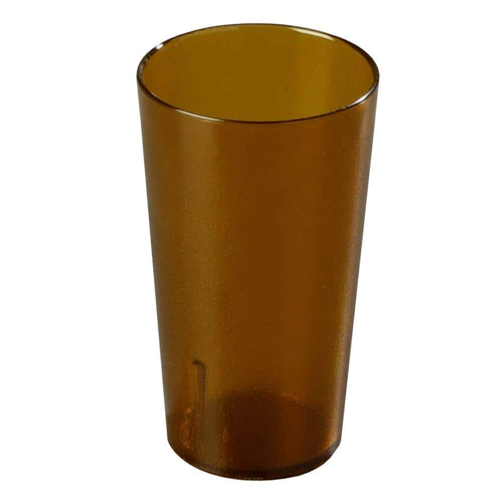 20 oz. SAN Plastic Stackable Tumbler in Amber (Case of 72) - Hercitys