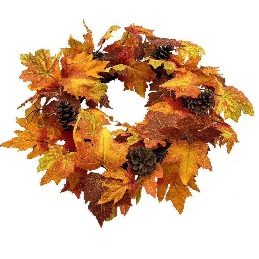 24 in. Fall Harvest Maple Leaf Wreath - Hercitys