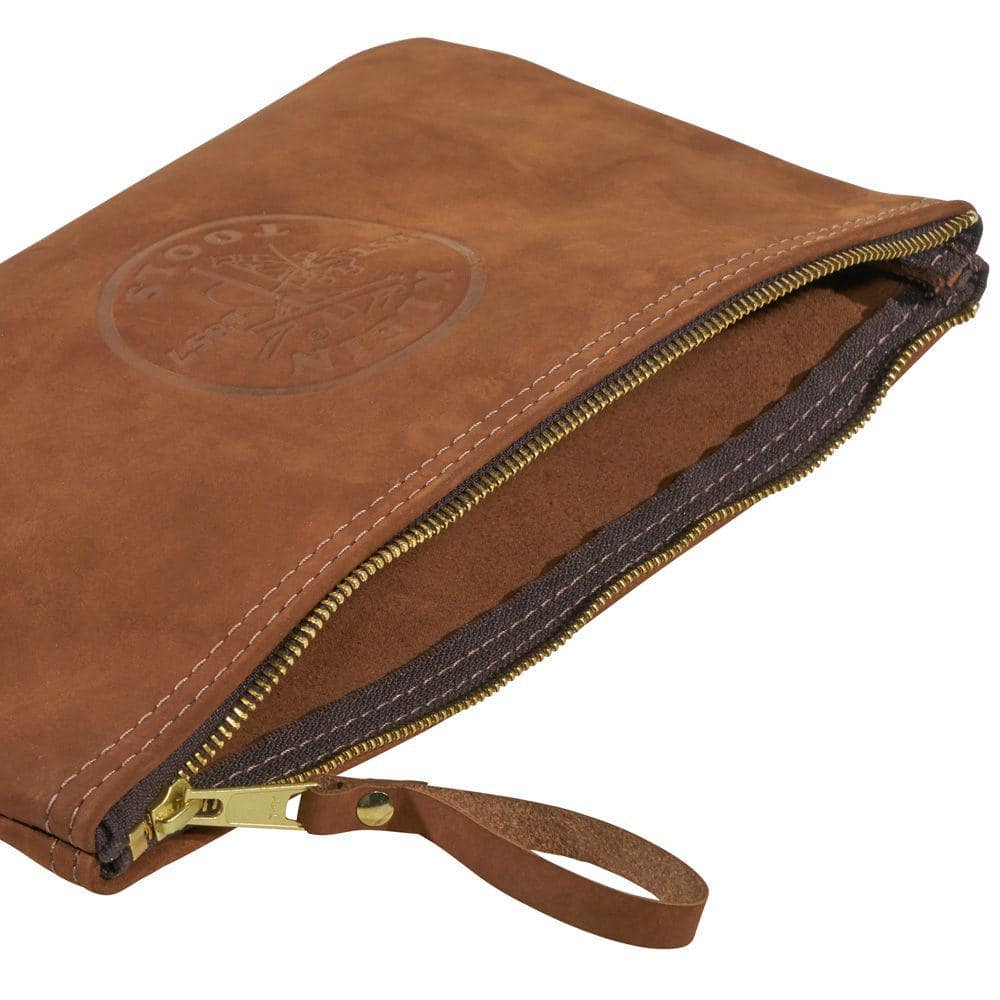 12-1/2 in. Leather Zipper Bag - Hercitys