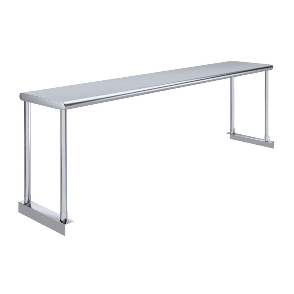 12 in. Wide x 60 in. Long x 18 in. High Stainless-Steel Single Over Shelf for 60 in. Long Kitchen Prep Table - Hercitys