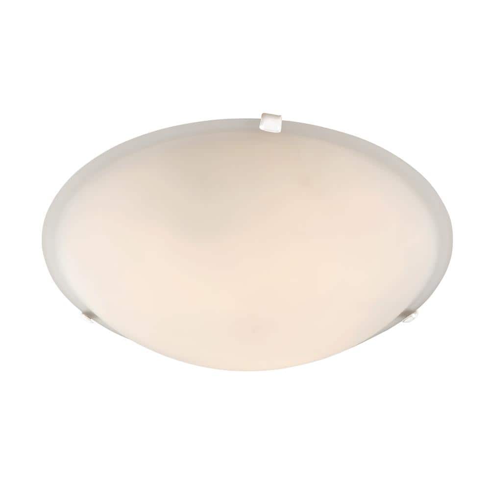 15 in. 3-Light White Flush Mount Ceiling Light Fixture with Marbleized Glass Shade - Hercitys