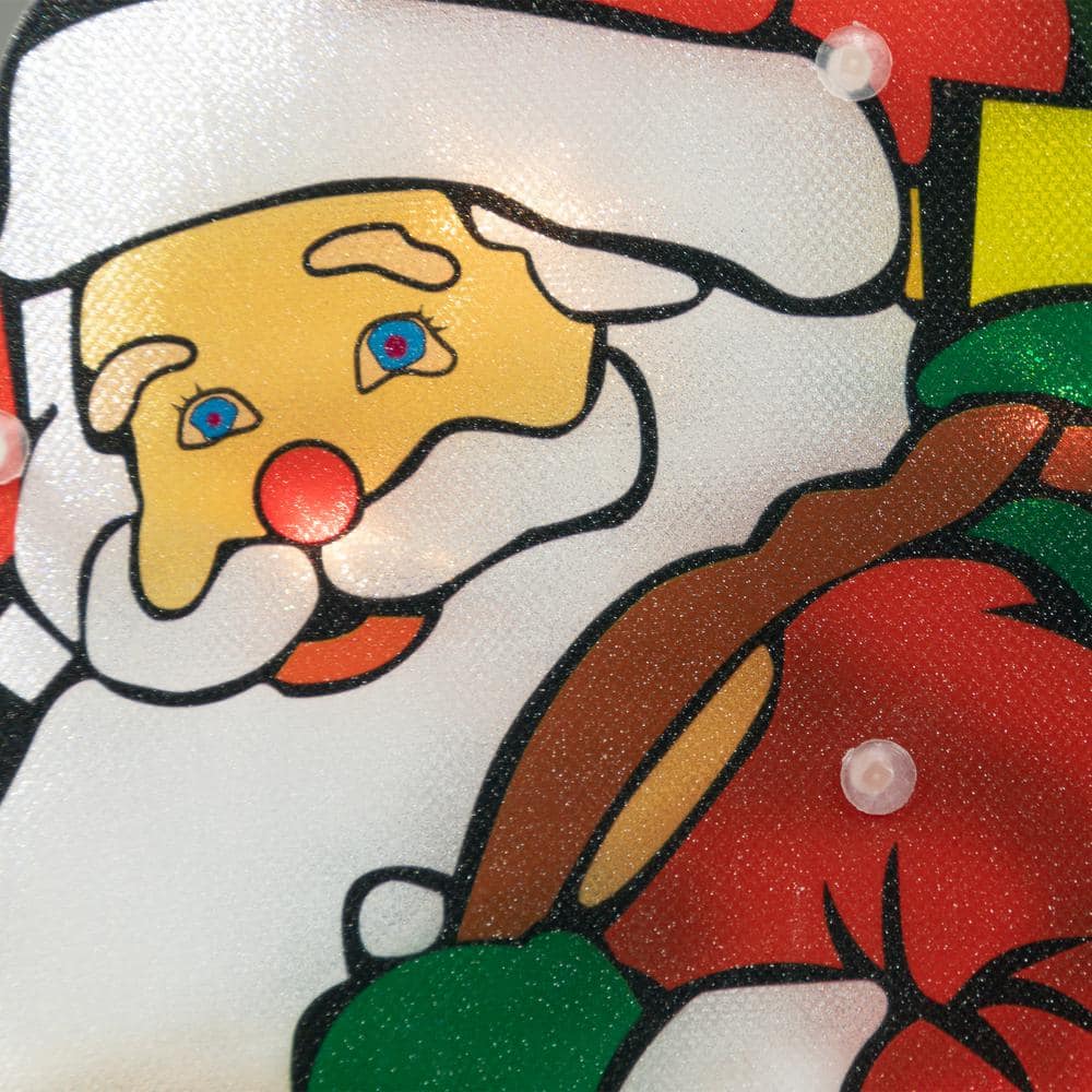 17.75 in. Lighted Santa Claus Christmas Window Silhouette - Hercitys