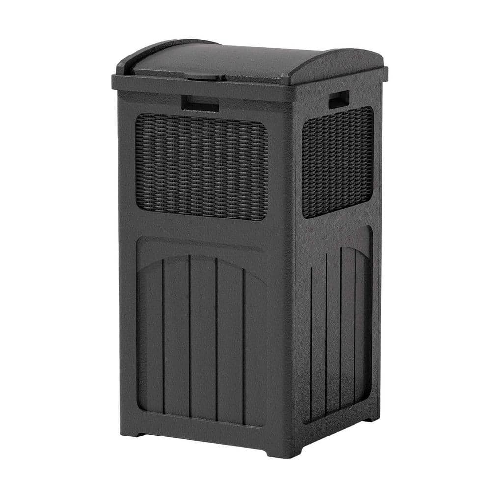 36 gal. Resin Outdoor Trash Can, Plastic Deck Box - Hercitys