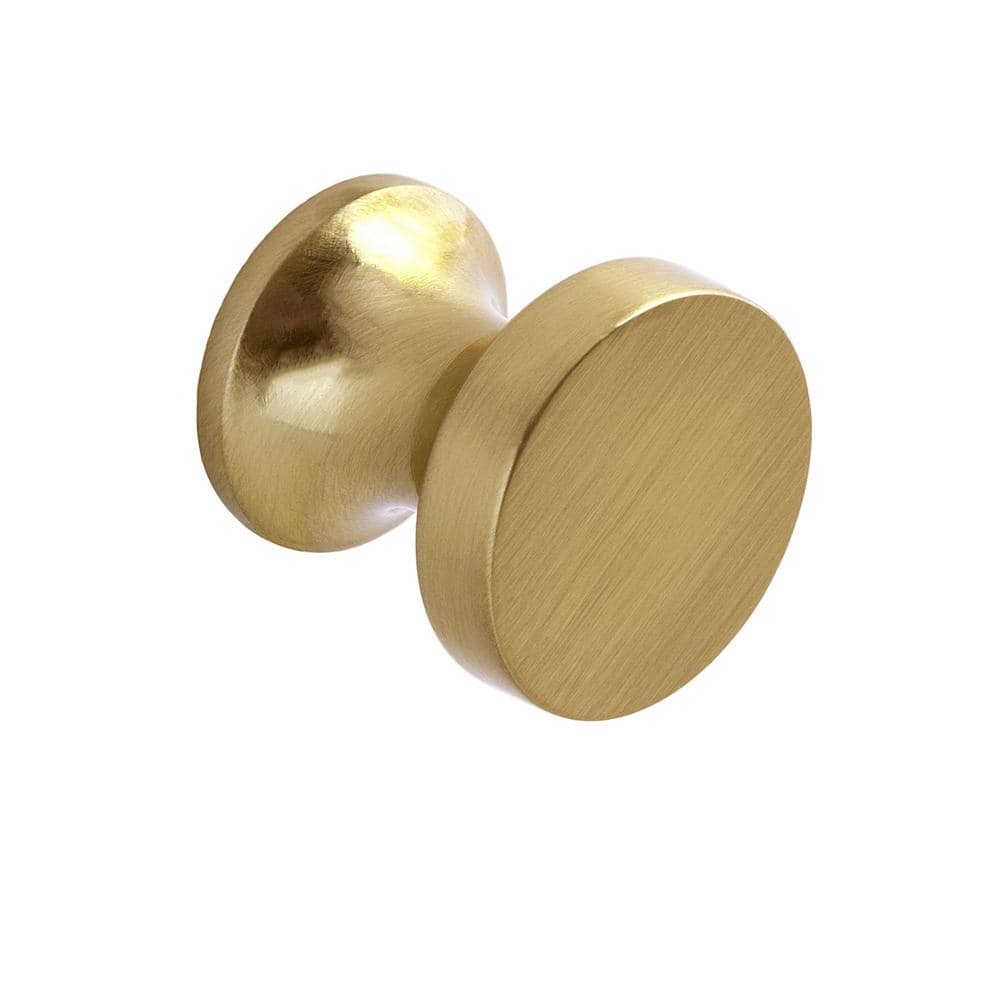 10-Pack High Desert 1 in. (25 mm) Classic Satin Brass Round Cabinet Knob - Hercitys