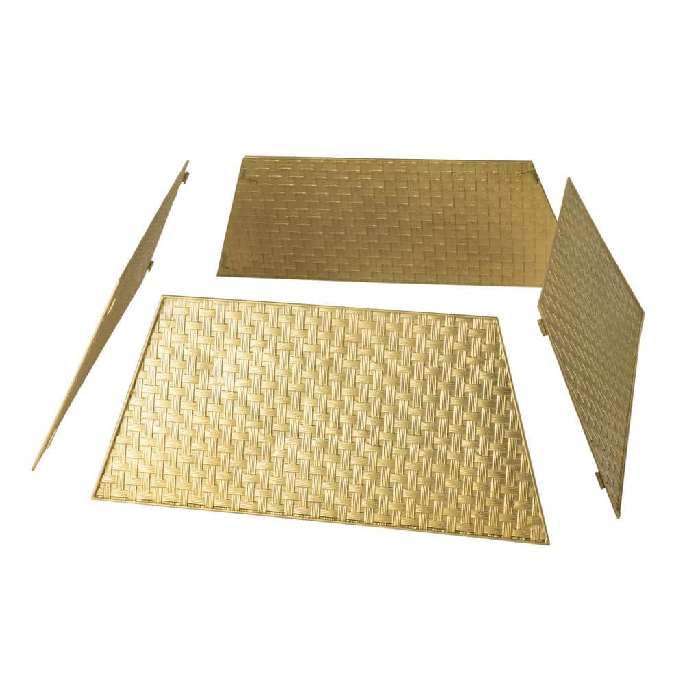 25.75 in. L Trapezoid Gold Metal Weave Tree Collar - Hercitys