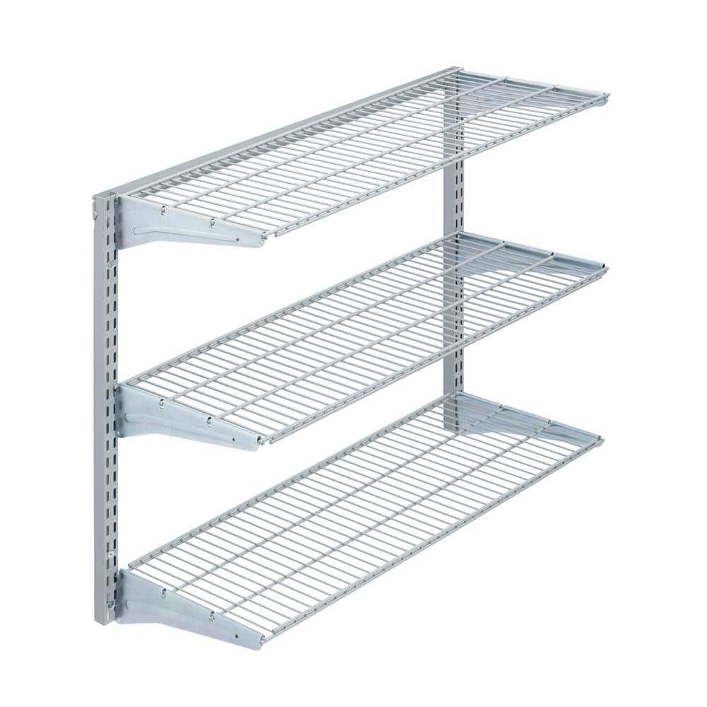 16 in. x 33 in. Steel Garage Wall Shelving in Gray - Hercitys