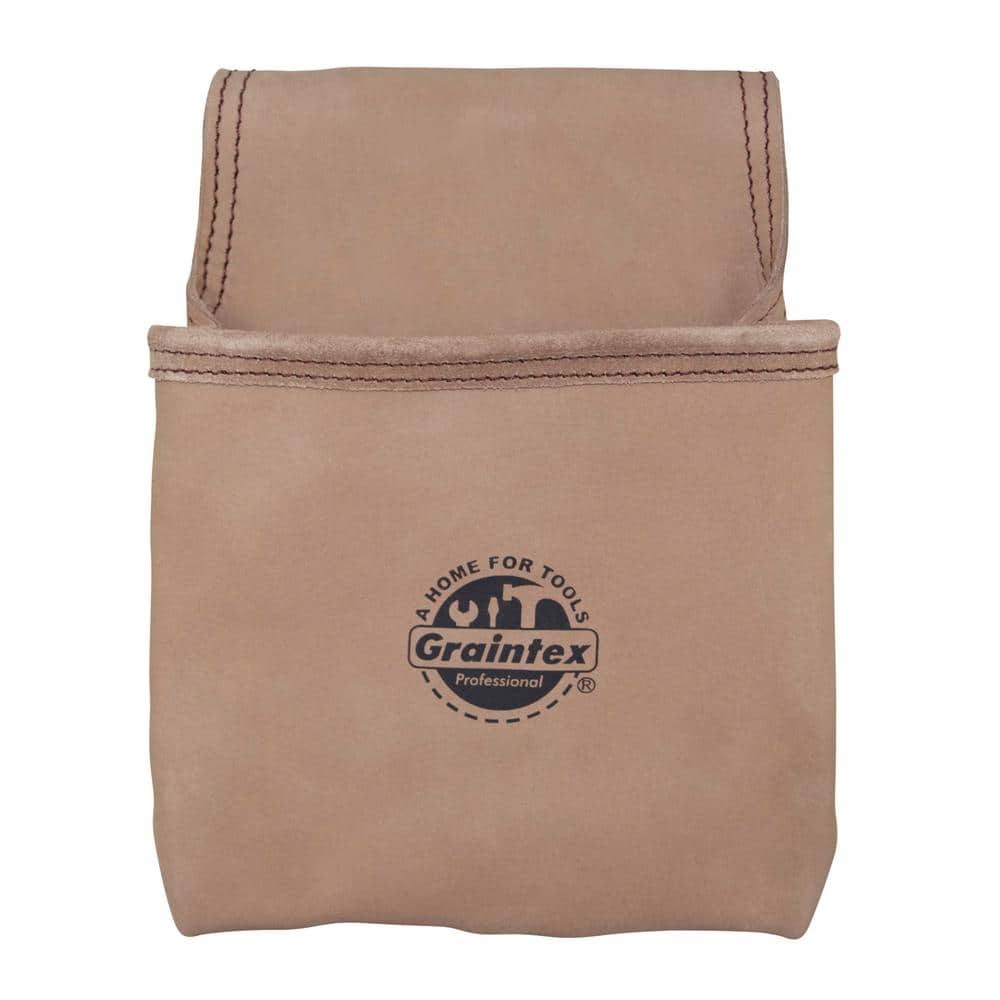 1-Pocket Top Grain Leather Nail and Tool Pouch in Beige - Hercitys
