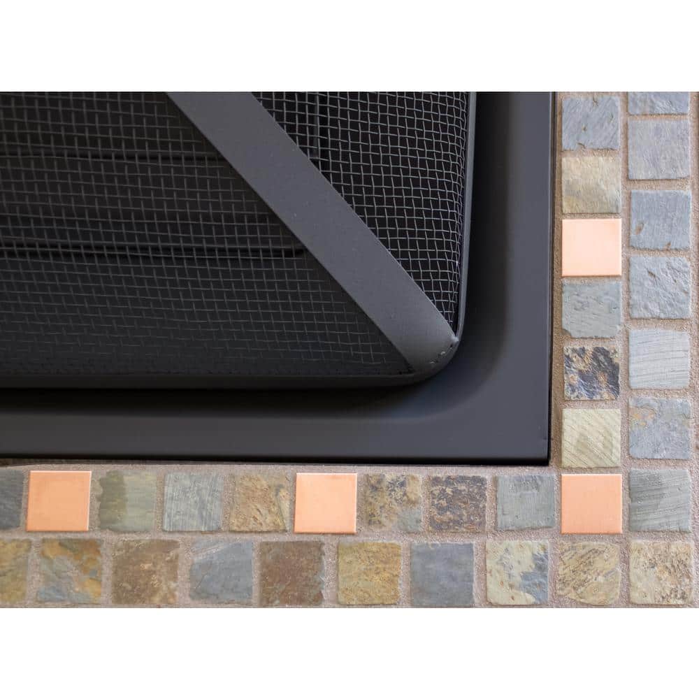 30 in. x 19.5 in. Square Slate Tile Fire Pit - Hercitys