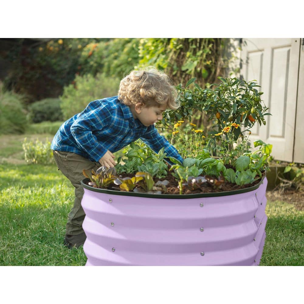 48 in. L x 24 in. W x 12 in. H Large Metal Garden Box Planter Raised Garden Beds- Lavender - Hercitys