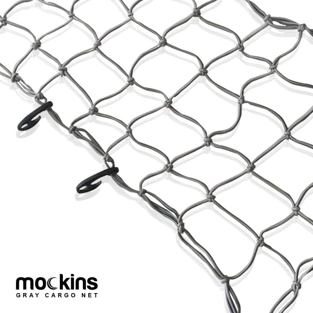 20 in. x 36 in. Heavy-Duty Gray Bungee Cargo Net – Stretches to 42 in. x 74 in. - Hercitys