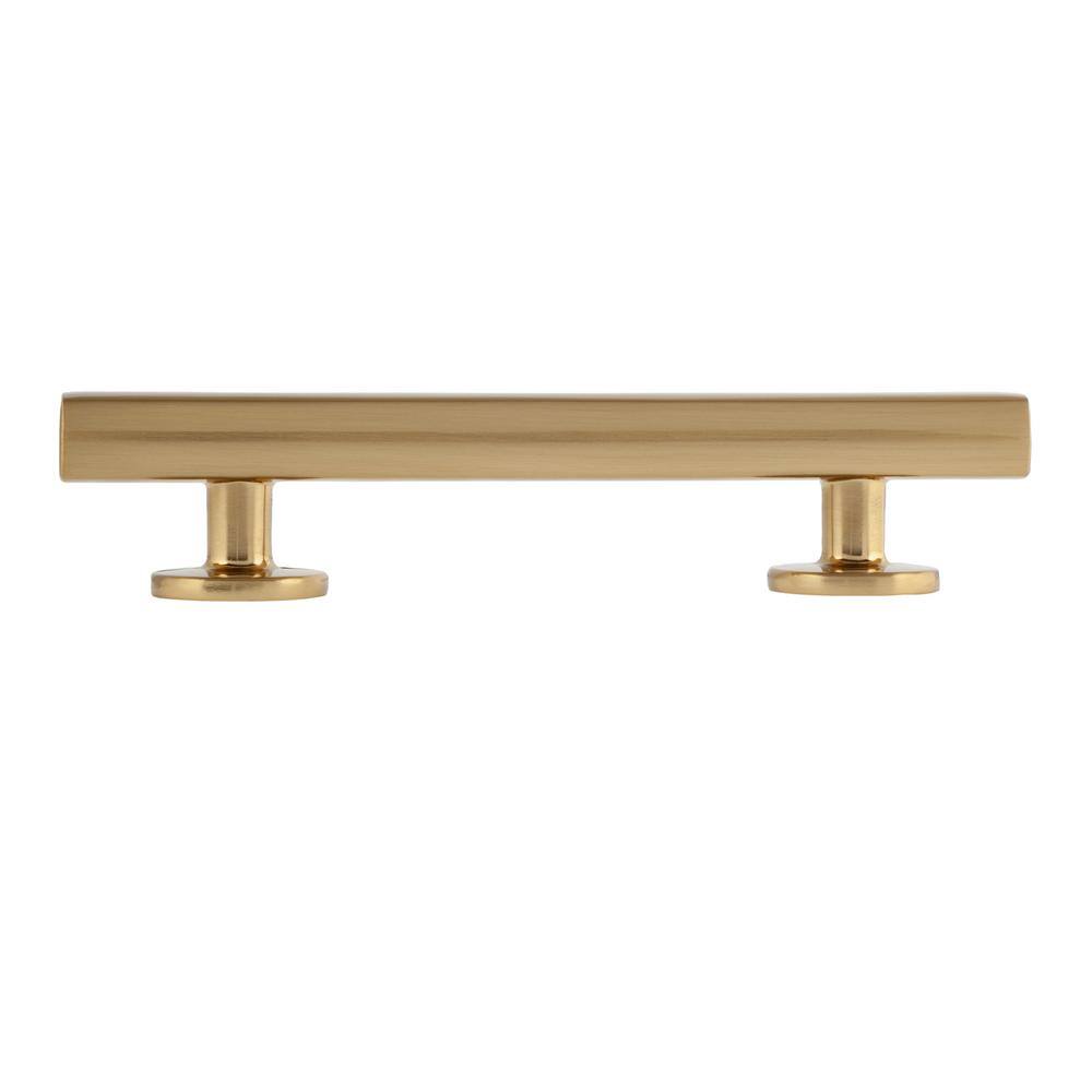 10-Pack Flynn 3-1/2 in. (89 mm) Center-to-Center Modern Satin Brass Bar Drawer Pull - Hercitys