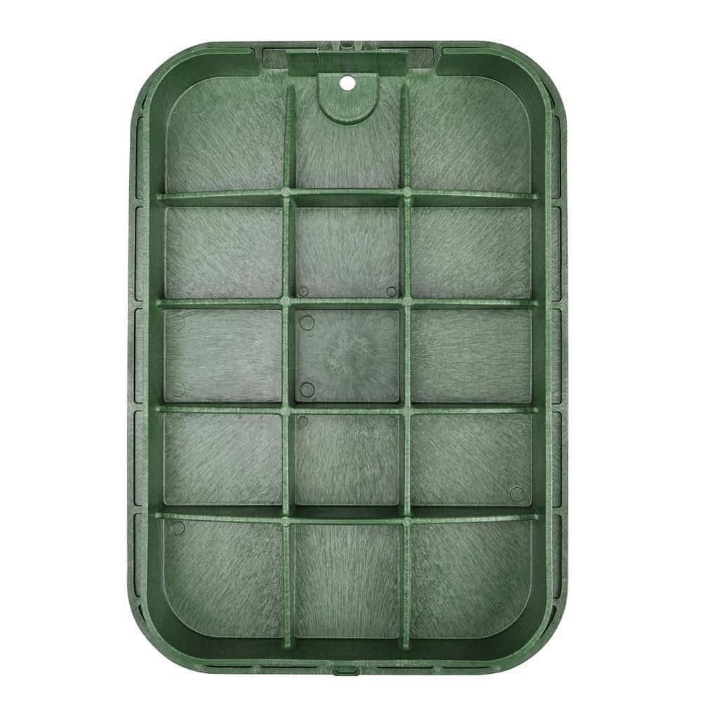 14 in. X 19 in. Rectangular Valve Box Extension and Cover, Black Extension, Green ICV Cover - Hercitys