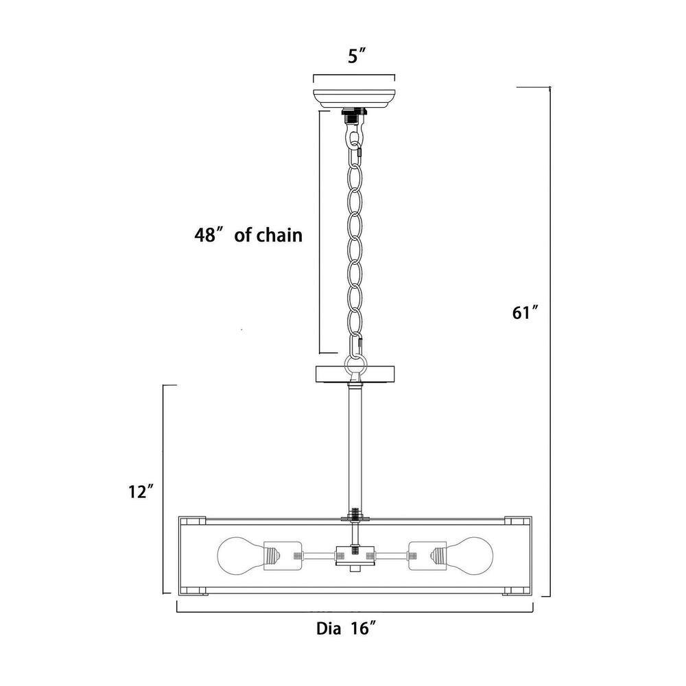 16 in. 3-Light Black and Brushed Nickel Round Semi Flush Mount with Verre Strie Glass - Hercitys