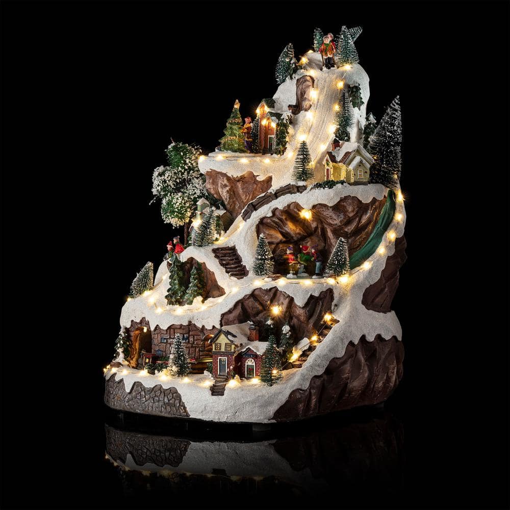 18 in. Tall Animated Winter Wonderland Set with LED Light and Music - Hercitys