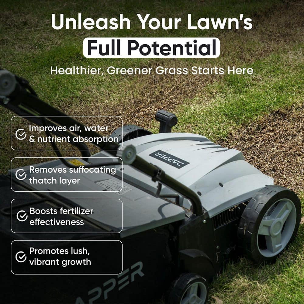 13 in. 12 Amp 2-in-1 Electric Dethatcher and Scarifier with Collection Bag - Hercitys