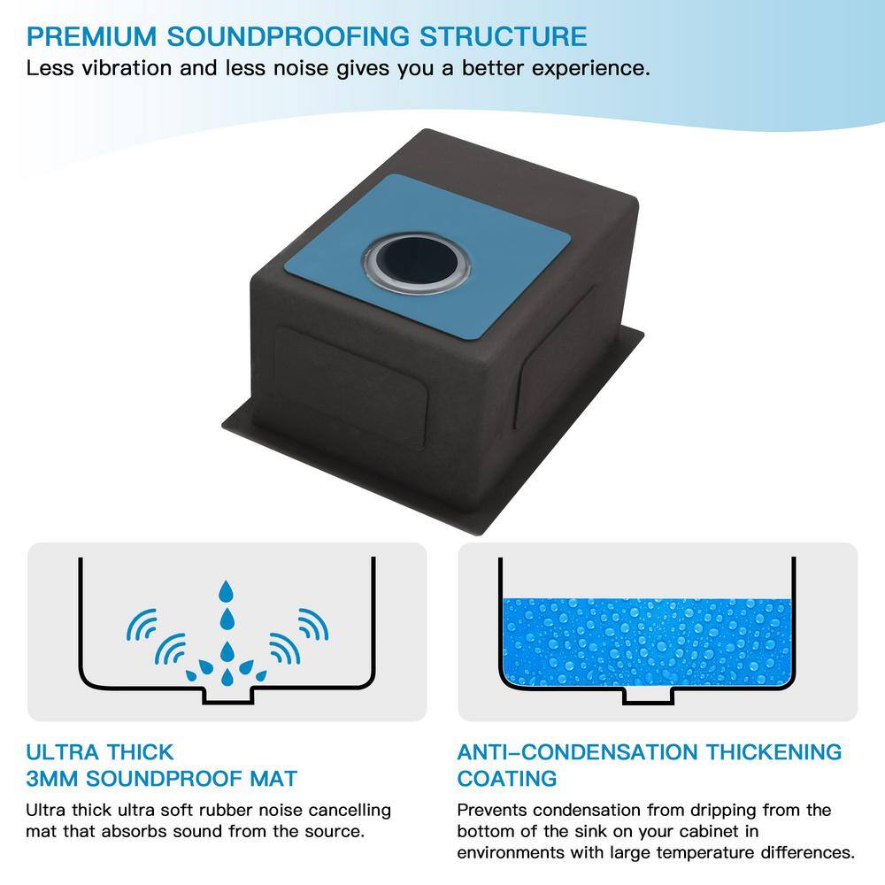 14 in.x 18 in.Undermount Sink Single Bowl 18-Gauge Stainless Steel Topmount Bar Sink - Hercitys