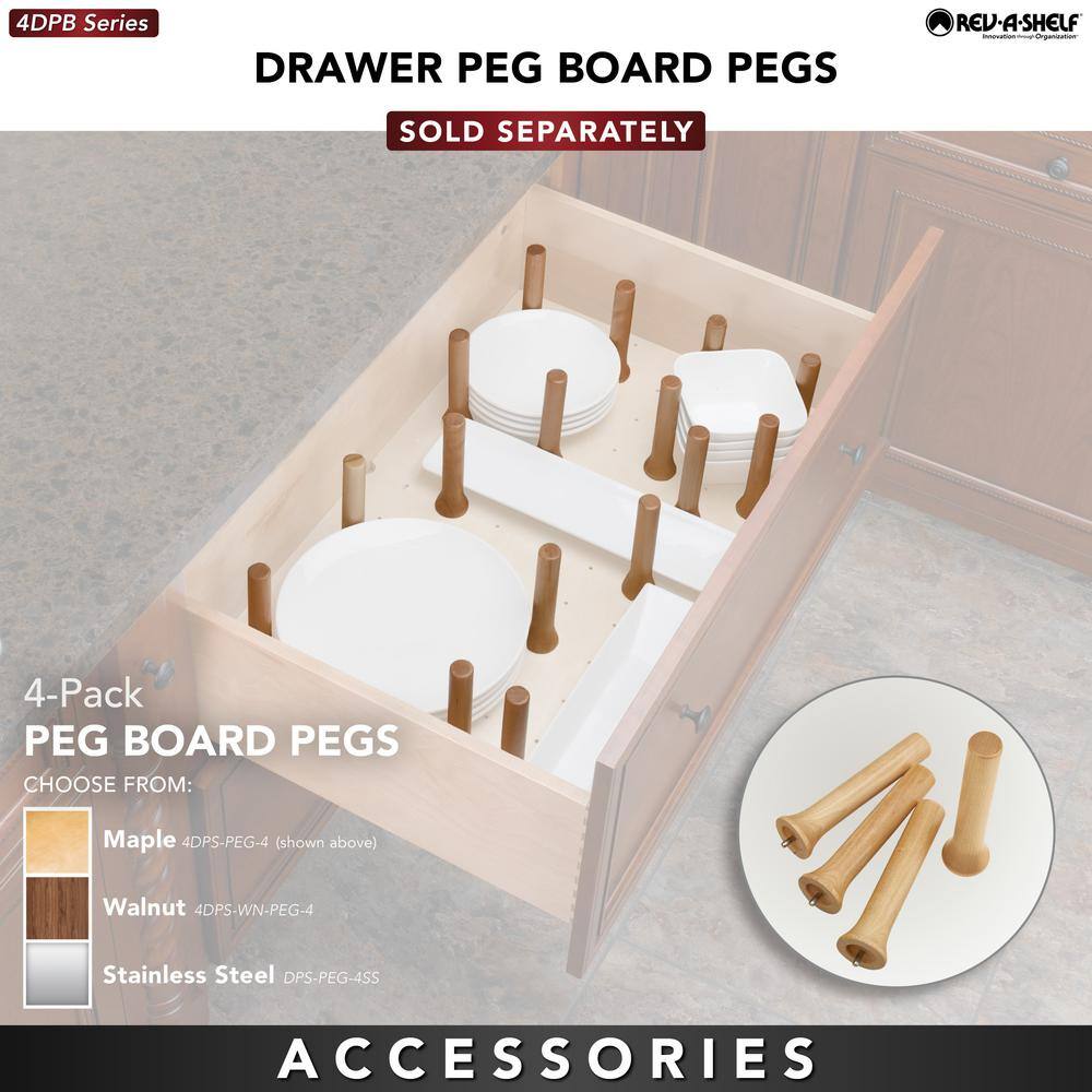 0.62 in. H x 39.25 in. W x 21.25 in. D Large Wood Peg Board Drawer Insert - Hercitys