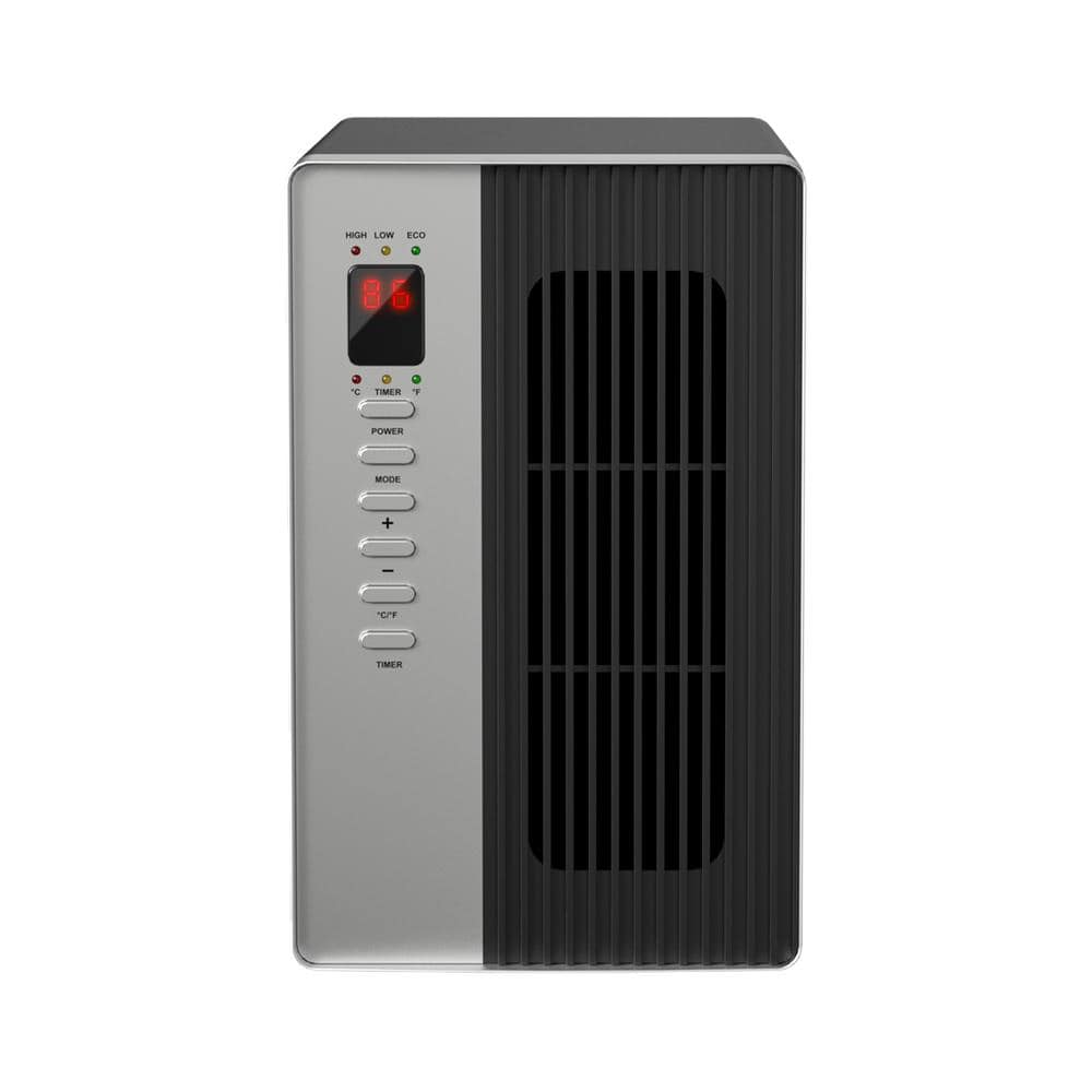1500-Watt Black Cabinet Electric 3 qt. Convection/Radiant Heater with Remote Control - Hercitys