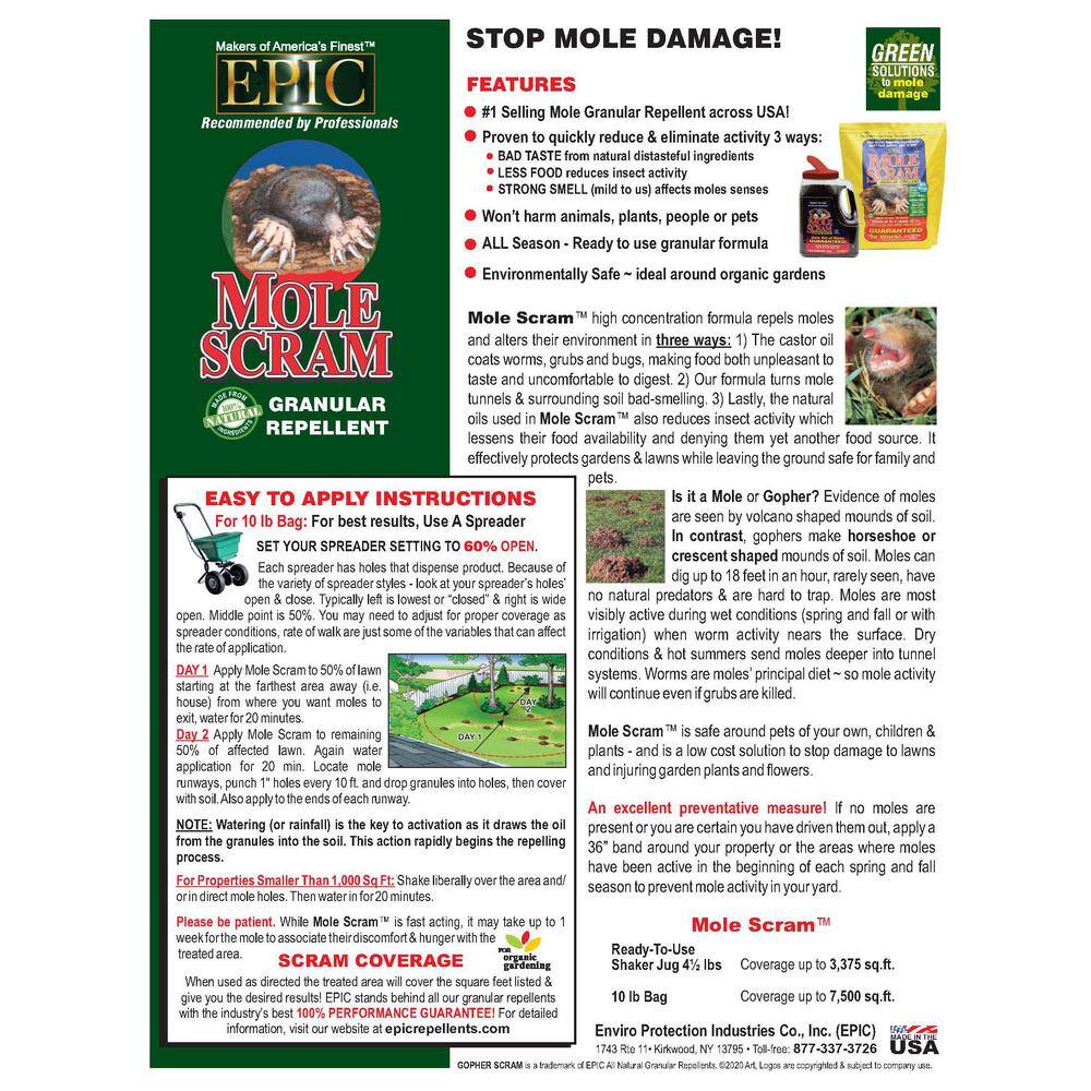 10 lbs. Granular Mole Repellent Bag - Hercitys