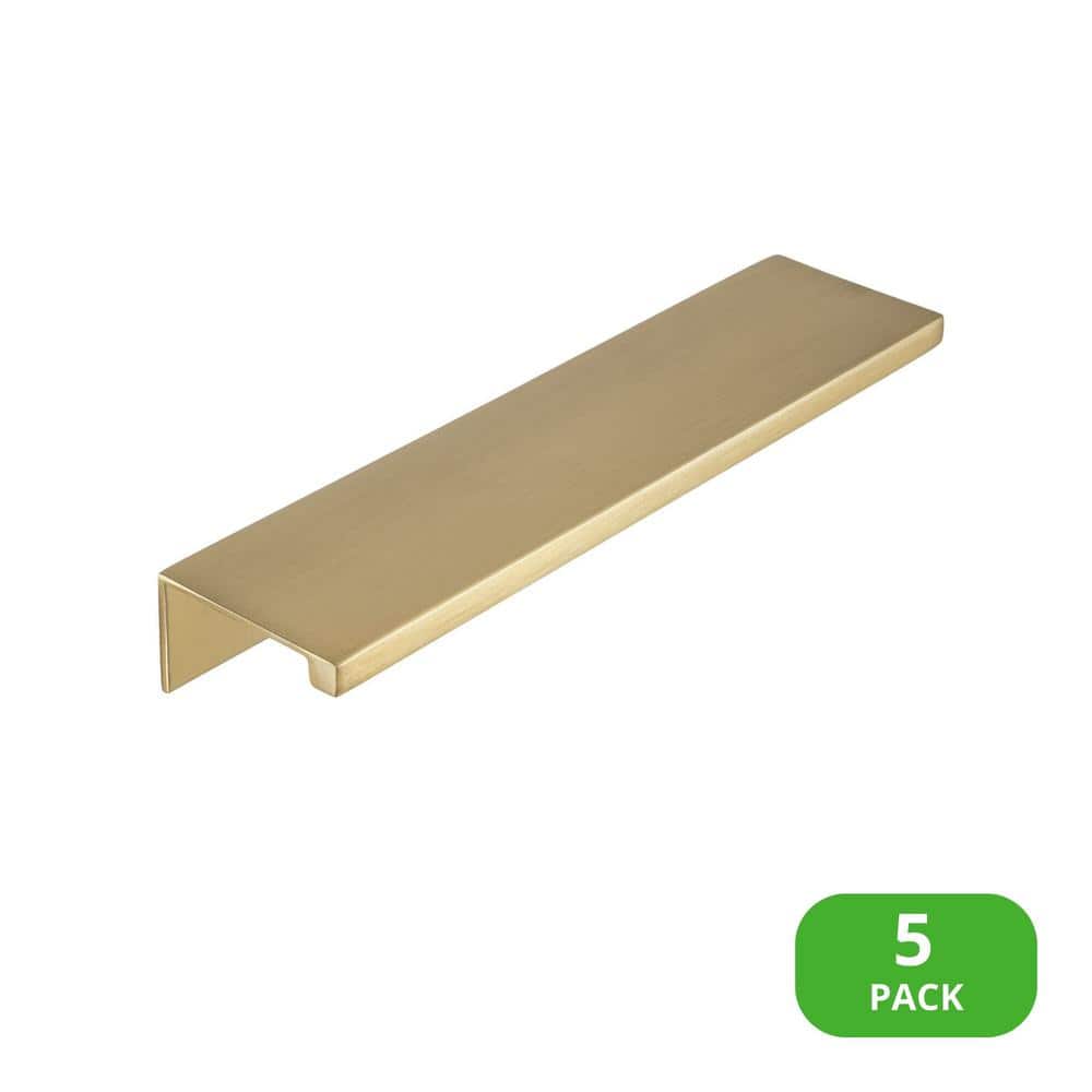 5-Pack Ethan 4 in. (102 mm) Center-to-Center Satin Brass Edge Drawer Pull - Hercitys