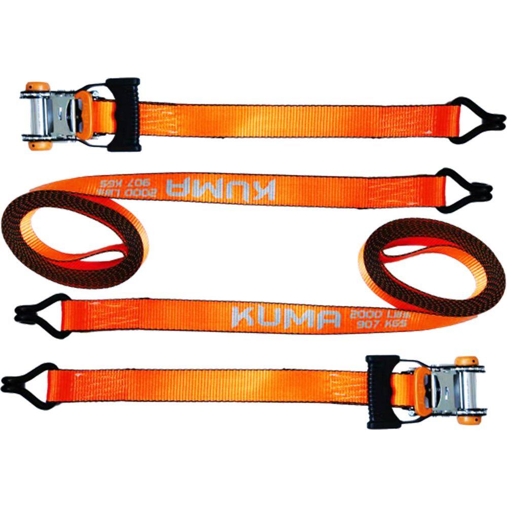 1.5 in. x 15 ft. Kuma Heavy Duty Reflective Ratchet Strap 2,000LBS WLL 2-Pack - Hercitys