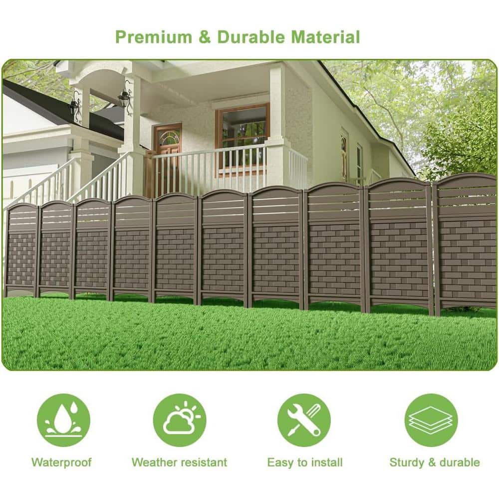 45 in. Plastic Fence Privacy Screen with 4 Panels - Hercitys