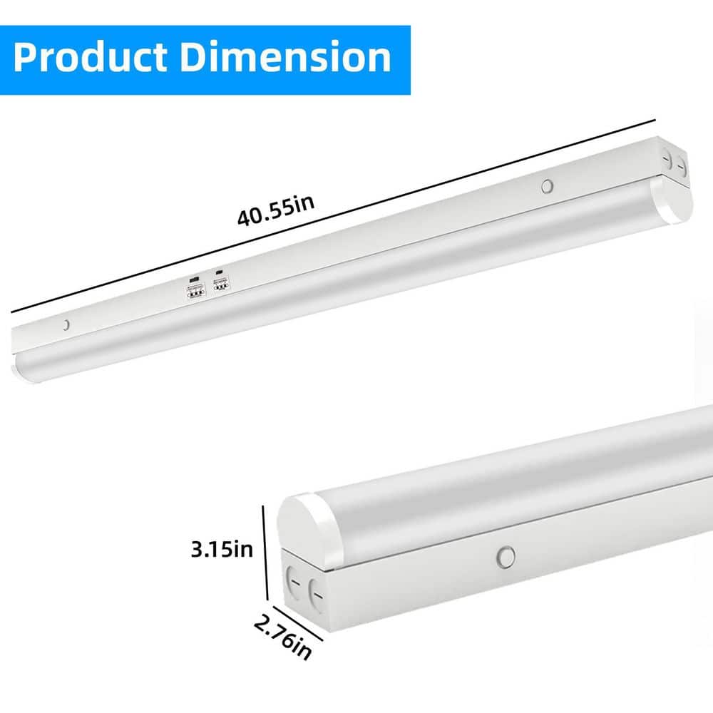 40.55 in. x 2.76 in LED Linear Light 3500K/4000K/5000k 35W/40W/45W Selectable, 5400LM Flush Mount (2-Pack) - Hercitys