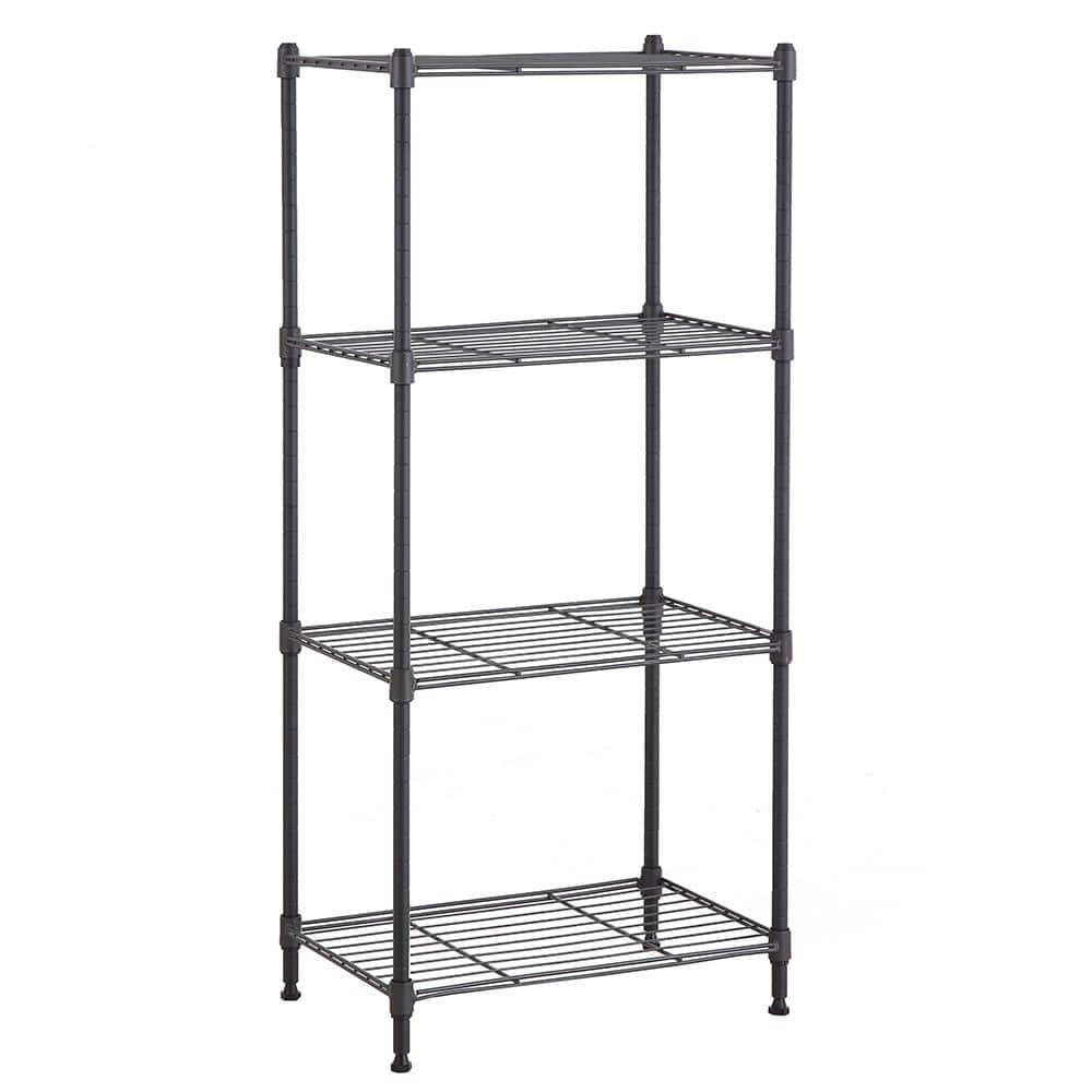4 Tier Grey Powder Coating Wire Shelving Unit 12 in. x 18 in. x 39 in. - Hercitys