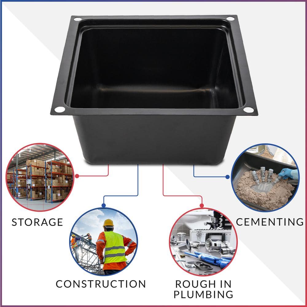 15 in. Black Plastic Multi-Purpose Utility Tub Box (6-Pack) - Hercitys