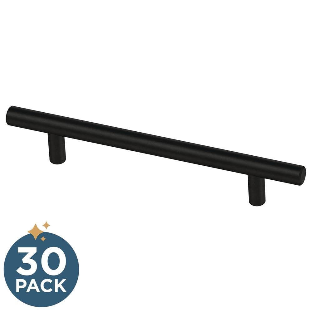 30-Pack Simple Bar 5-1/16 in. (128 mm) Modern Matte Black Cabinet Drawer Pulls - Hercitys
