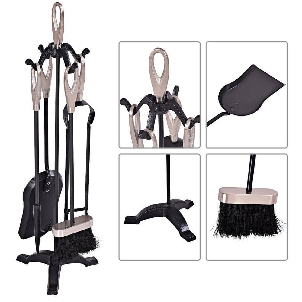 5-Piece Stylish Iron Fireplace Tools Set - Hercitys