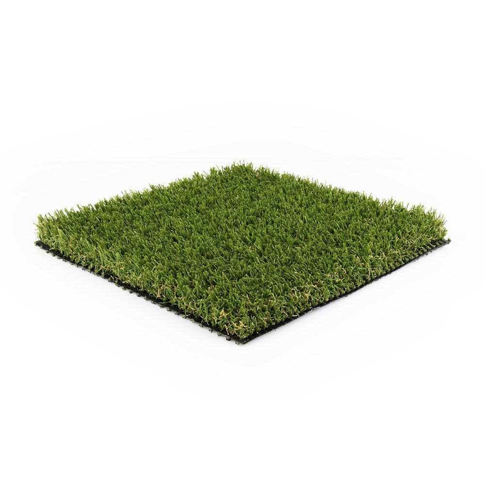 15 ft. W x Cut to Length Green and Tan Quick Draining Artificial Grass Turf - Hercitys