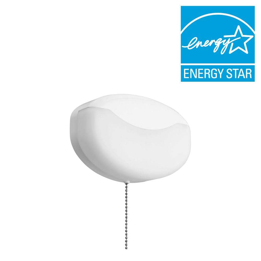 10-Watt White Integrated LED Flush Mount Closet Light with Pull Chain - Hercitys