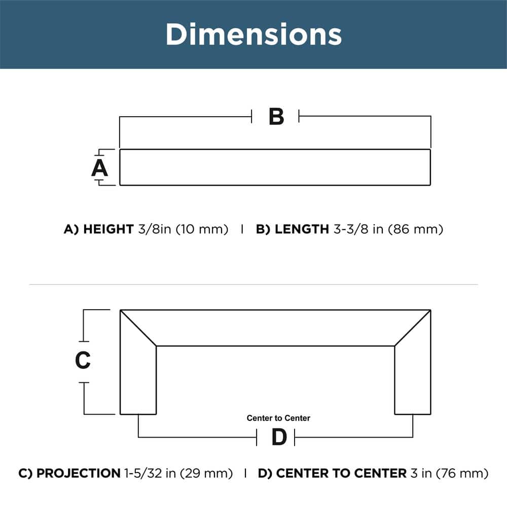 30-Pack Simple Modern Square 3 in. (76 mm) Modern Matte Black Cabinet Drawer Pulls - Hercitys
